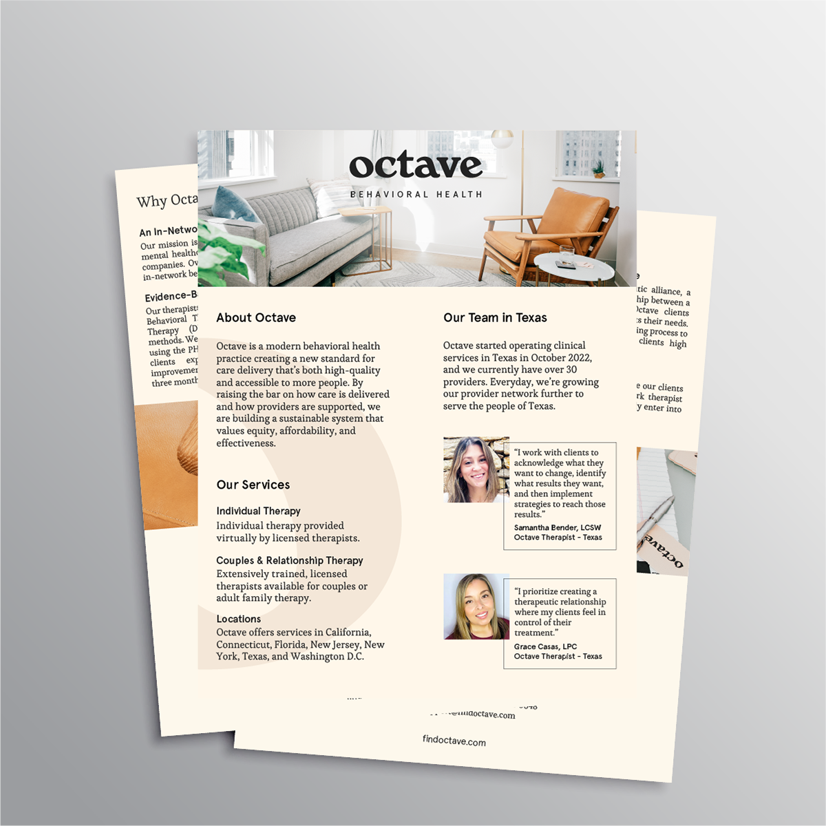 One-sheet marketing collateral, cover