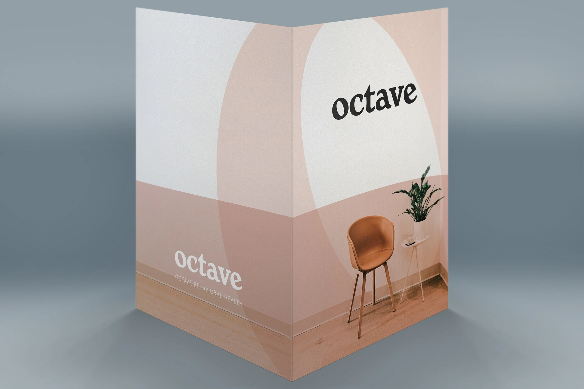 Octave-branded folder, standing