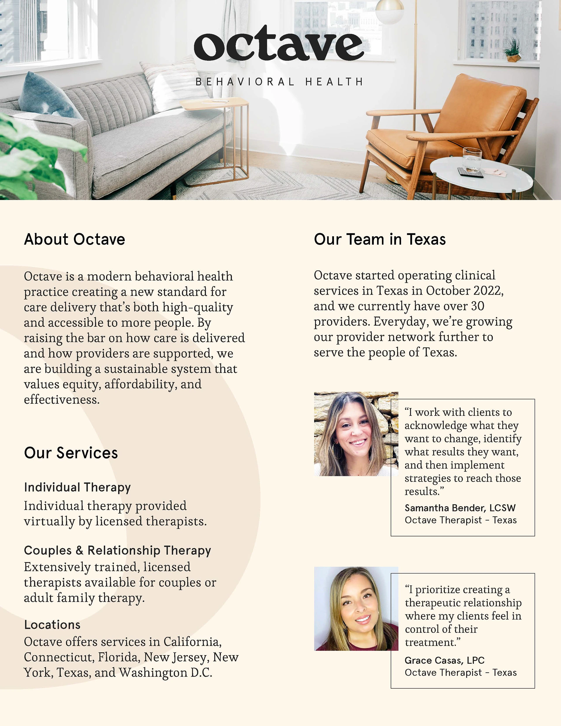One-sheet marketing collateral in use, lifestyle photo