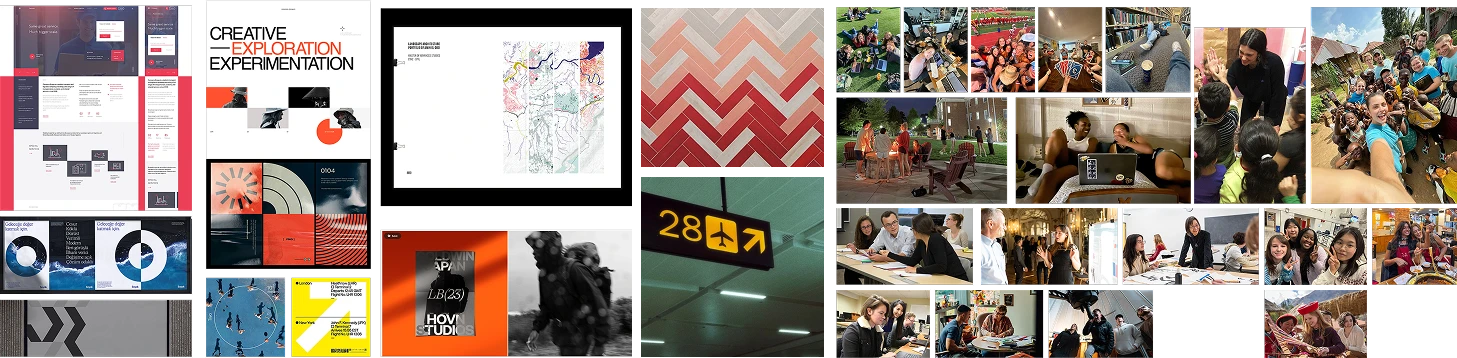 Arcadia brand moodboard — exploration, discovery, and community