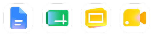 Google Workspace app icons: Drive, Slides, Sheets, Docs