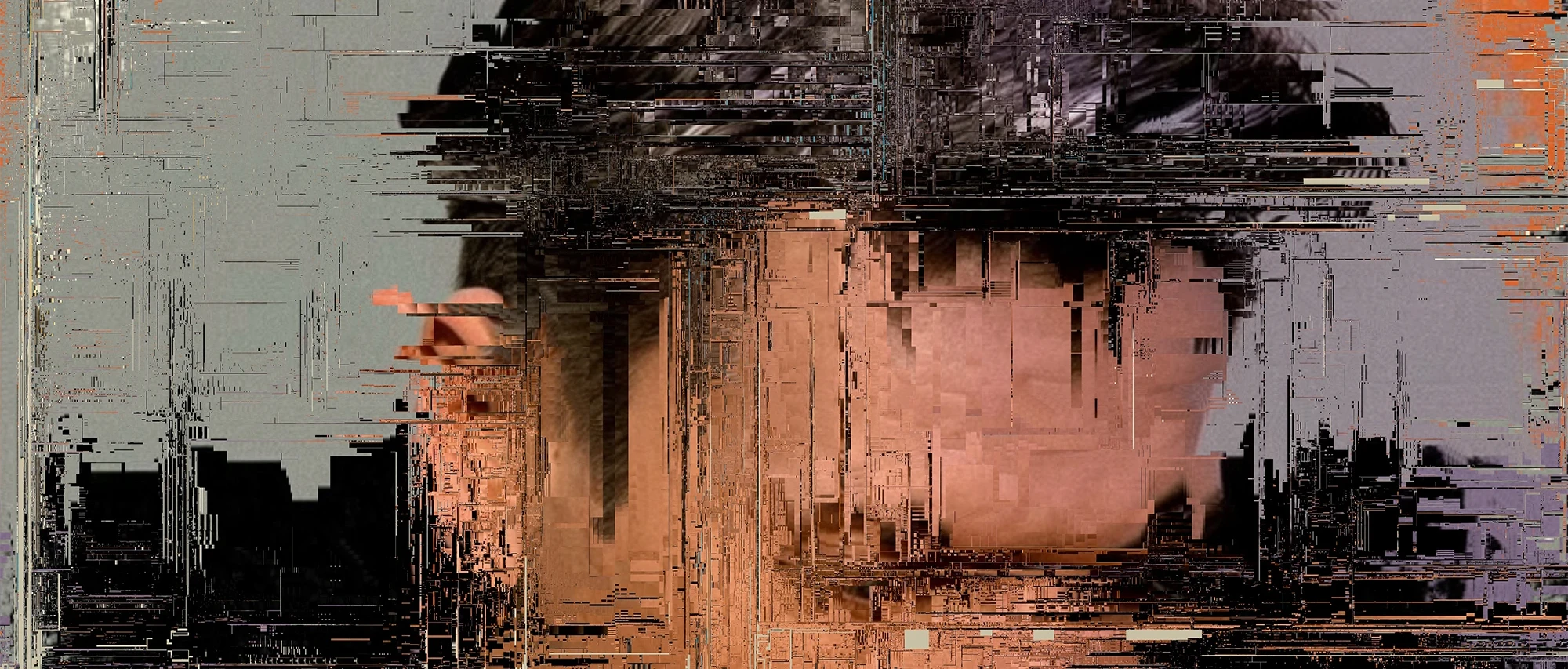 Abstract layered portrait artwork