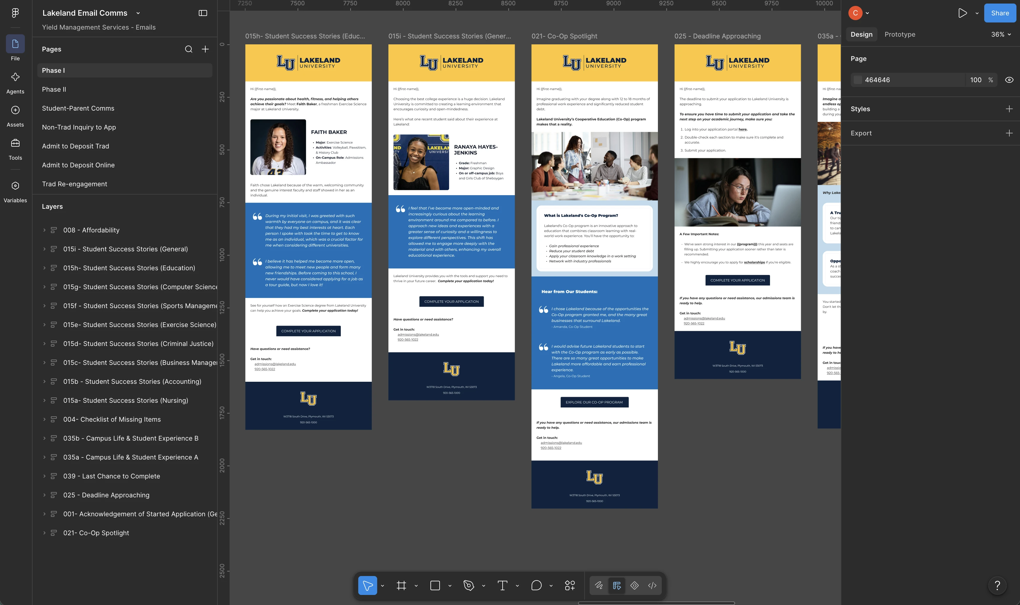 Lakeland University email marketing template set