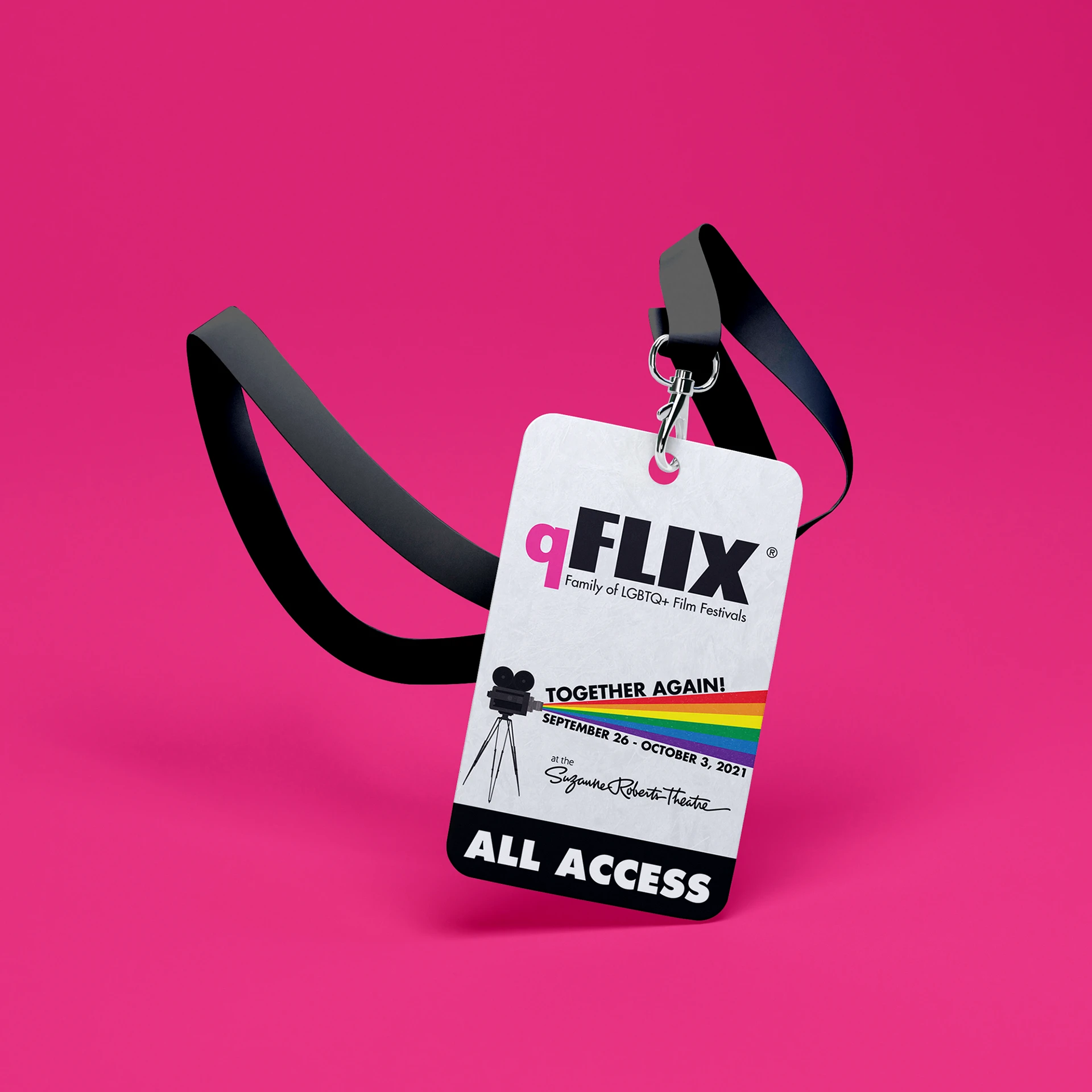 qFLIX 2021 event badge design