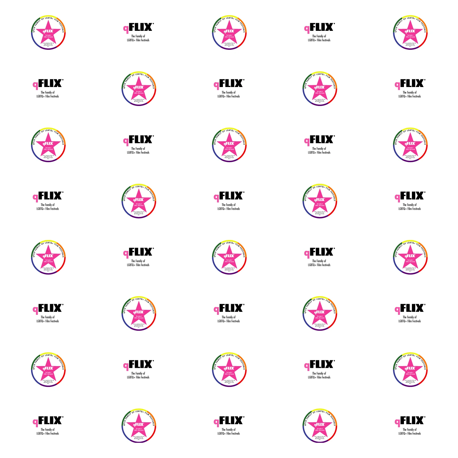qFLIX step-and-repeat backdrop design