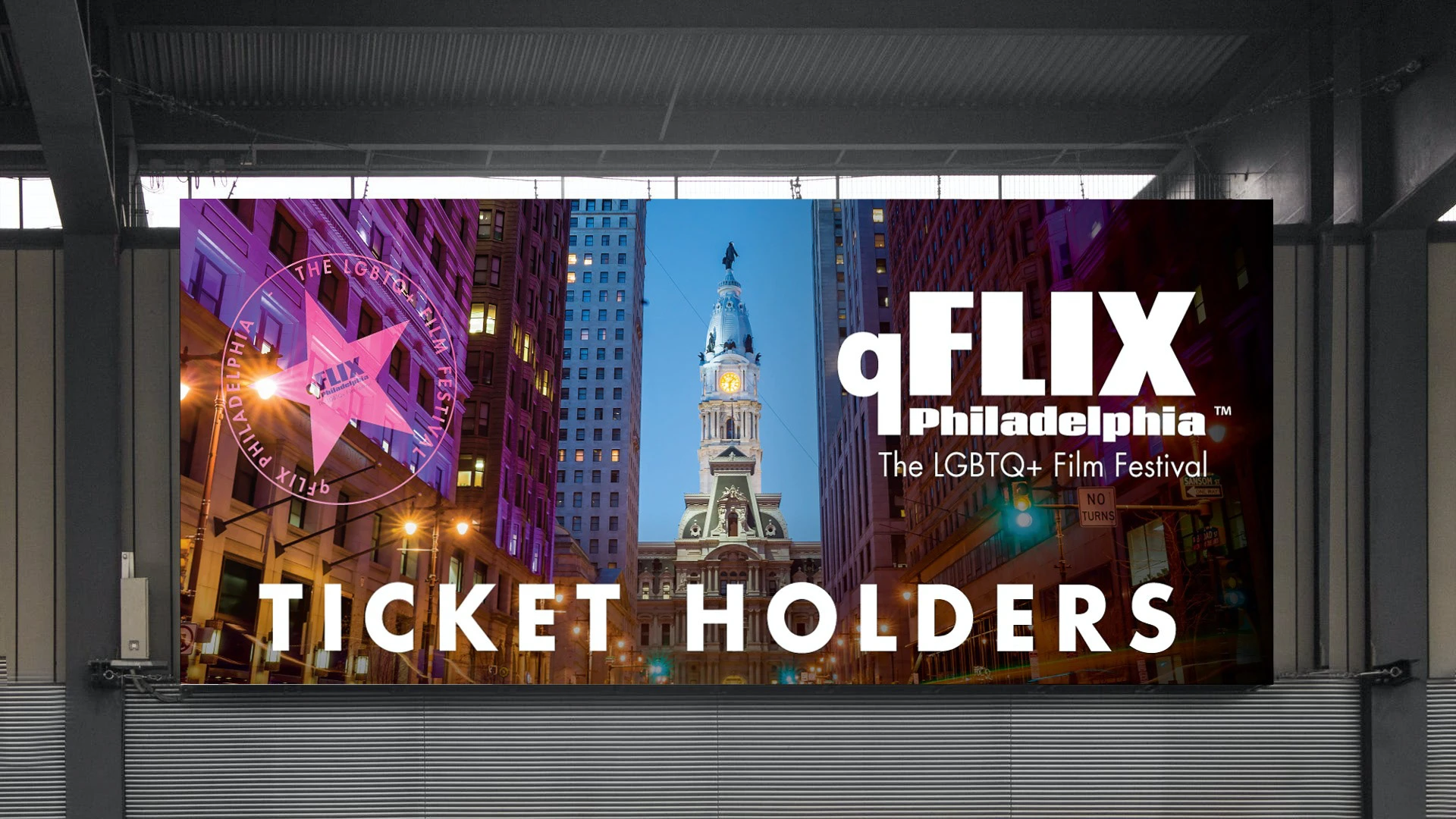 qFLIX Philadelphia digital wayfinding signage